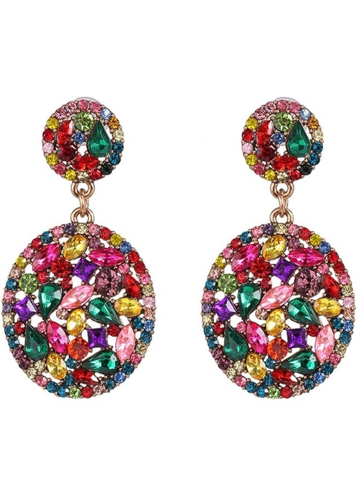 Cercei dama, Aliaj, 6.2 x 3.2cm, Multicolor