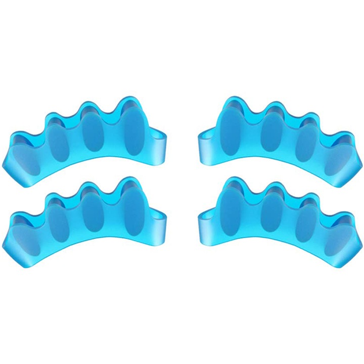 Set 4 bucati protectii pentru monturi, separator 5 degete, Silicon, Albastru