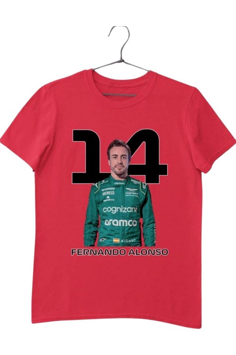 Fernando Alonso Formula 1 2024 férfi póló, piros, L