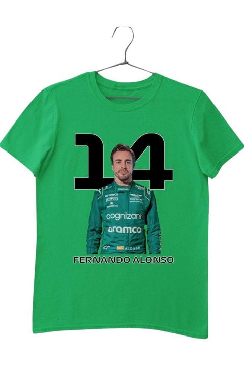 Fernando Alonso Formula 1 2024 férfi póló, zöld, 3XL