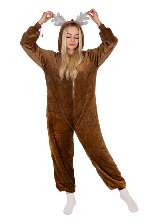 Pijama tip salopeta pentru adulti, model Ren