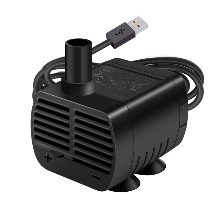 Mini búvárszivattyú 220v, JENUOS®, 200 l/h 3W, USB, fekete