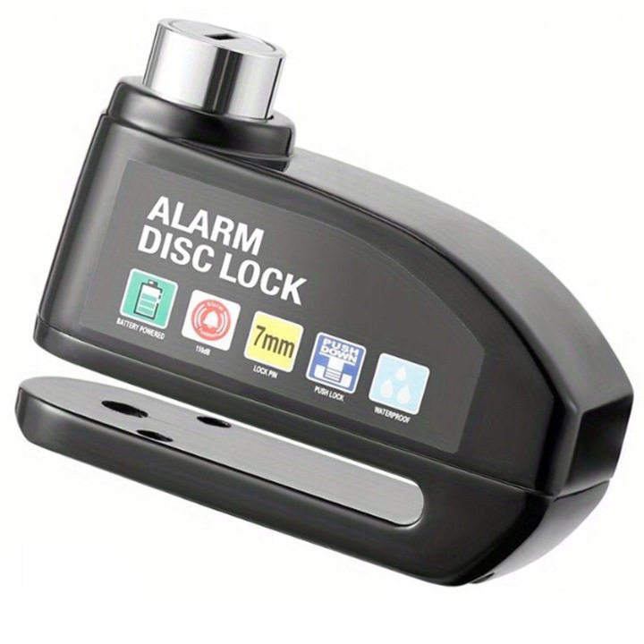 Antifurt cu alarma pentru disc frana bicicleta, impermeabil, sonor puternic 110 db