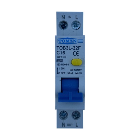 Автоматичен предпазител, диференциален 16A, 1P+N, тип AC, 30mA, 230V ...