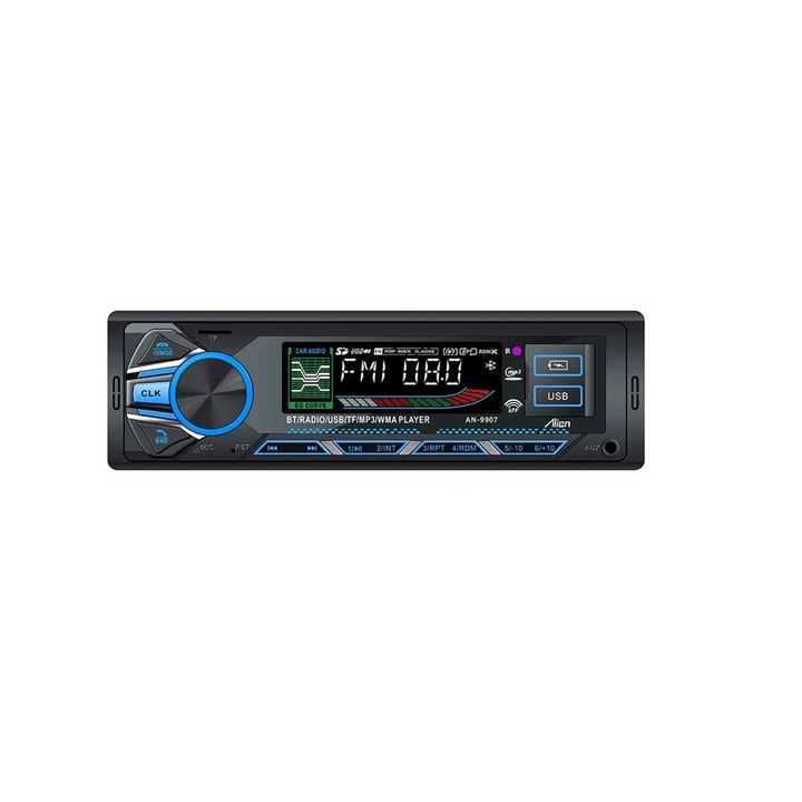 Radio MP3 player auto Alien AN-9907, 4x50W, Bluetooth, SD, USB, ecran LCD, telecomanda
