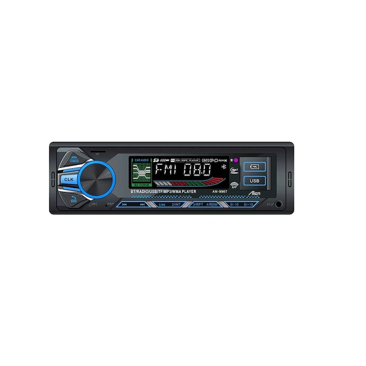 Rádió MP3 lejátszó autó Alien AN-9907, 4x50W, Bluetooth, SD, USB, LCD képernyő, távirányító
