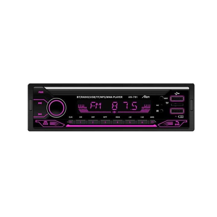Rádió MP3 lejátszó autó Alien AN-781, 4x50W, Bluetooth, SD, USB, LCD képernyő, távirányító