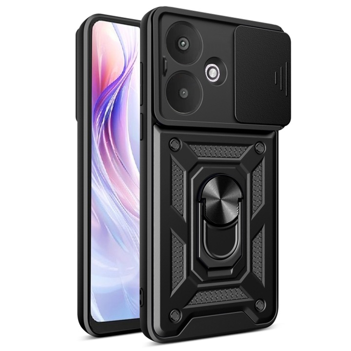 Husa Techsuit CamShield pentru Xiaomi Redmi 13C 5G/Poco M6, Neagra