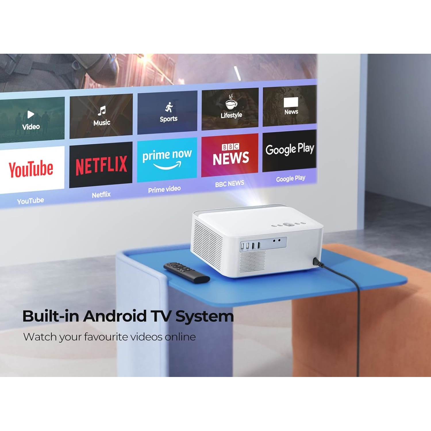 Videoproiector Toptro X6 WiFi 6 Bluetooth 500 ANSI Lumeni, Full HD