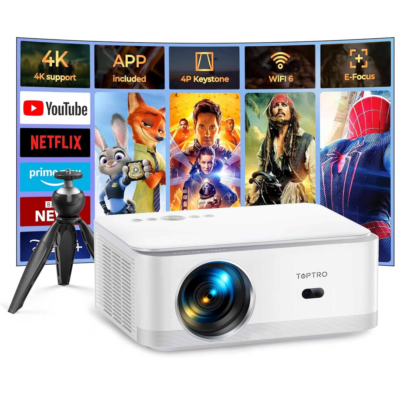 TOPTRO X6 プロジェクター 4K ホワイト TOPTRO/プロジェクター/X6 : セカンドストリートYahoo!店 - 通販