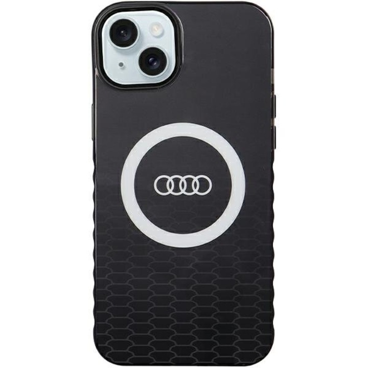 Telefontok, Audi, Polikarbonát / Eco-bőr, iPhone 15 Plus / 14 Plus 6,7" MagSafe, Fekete