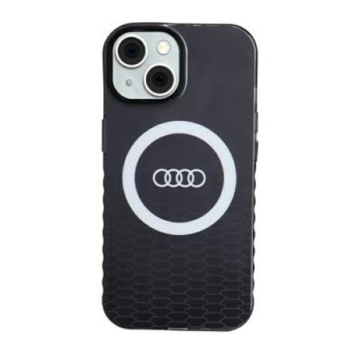 Audi IML Big Logo MagSafe tok kompatibilis iPhone 15 / 14 / 13 6,1" fekete