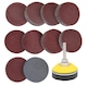 Set disc abraziv Velcro 50 mm, NUODWELL, 303 bucati, cu suport disc de slefuit si tija de prelungire, granulatie 80, 100, 180, 240, 600, 800, 1000, 1200, 2000, 3000, maro