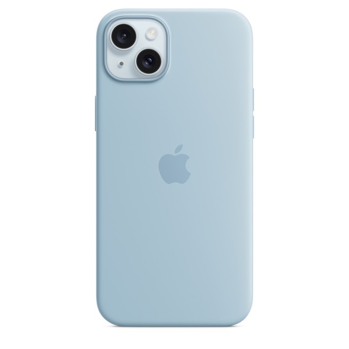 Предпазен калъф Apple Silicone Case with MagSafe за iPhone 15 Plus, Light Blue