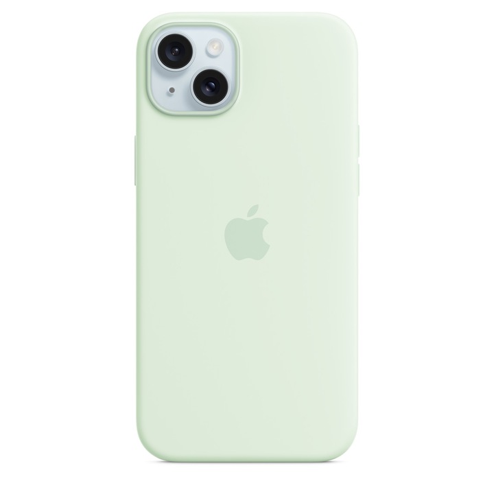 Предпазен калъф Apple Silicone Case with MagSafe за iPhone 15 Plus, Soft Mint