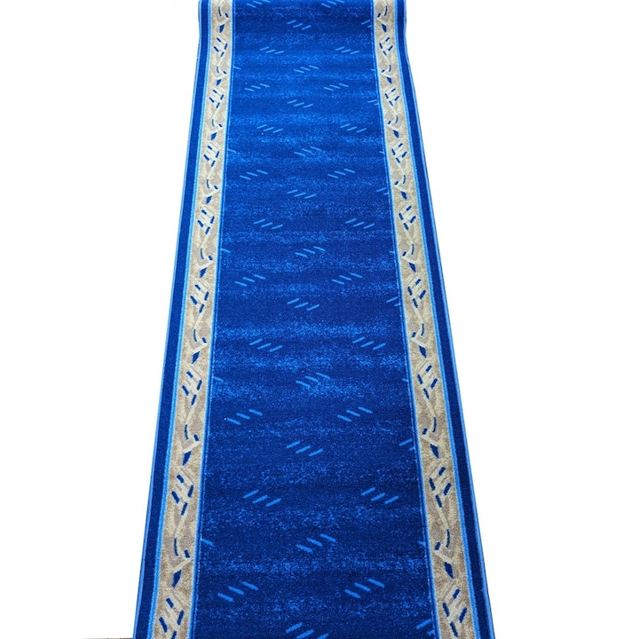 Senay csúszásgátló futószőnyeg, kék, bézs színű, gumi tartó, 80 x 100 cm