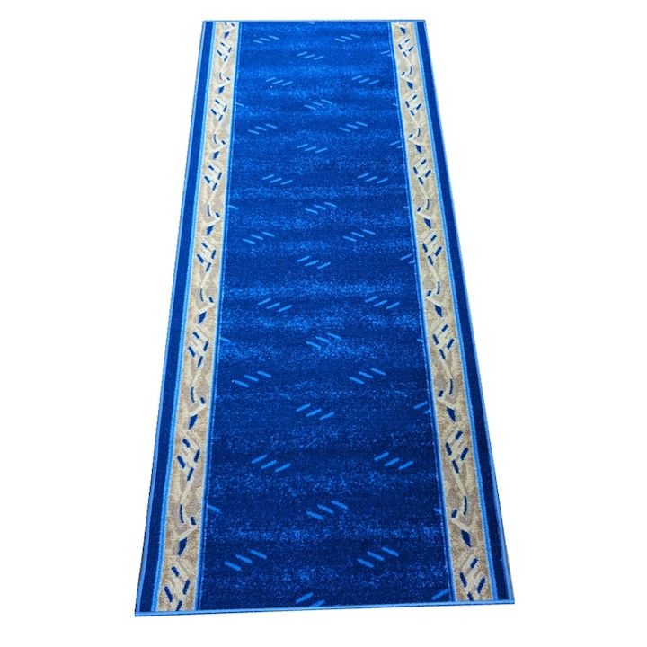 Senay csúszásgátló szőnyeg, kék/bézs, gumis, 60 x 100 cm