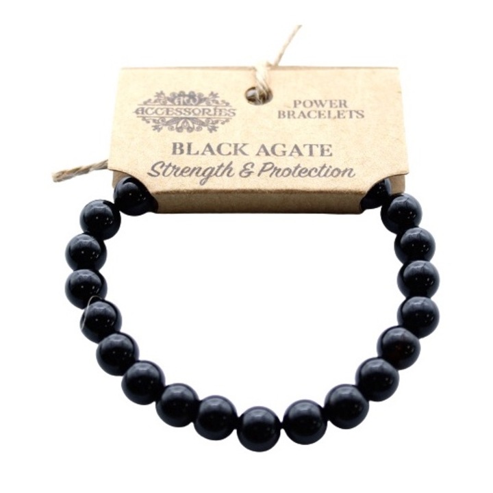 Bratara Energetica din Cristale Semipretioase, Agat Negru