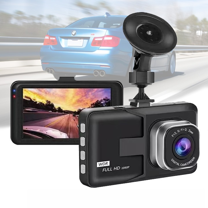 Camera Auto DVR, Ecran LCD, Diagonala 3 inch, Full HD, Rezolutie de 1080p, 150 FOV, Senzor G, Inregistrare in Bucla