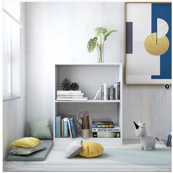 Бяла гланцирана лавица 60x24x74, 5 см PAL18 мм