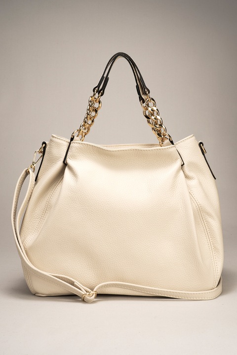 Massimo Castelli, Geanta de piele cu bareta de umar, Crem