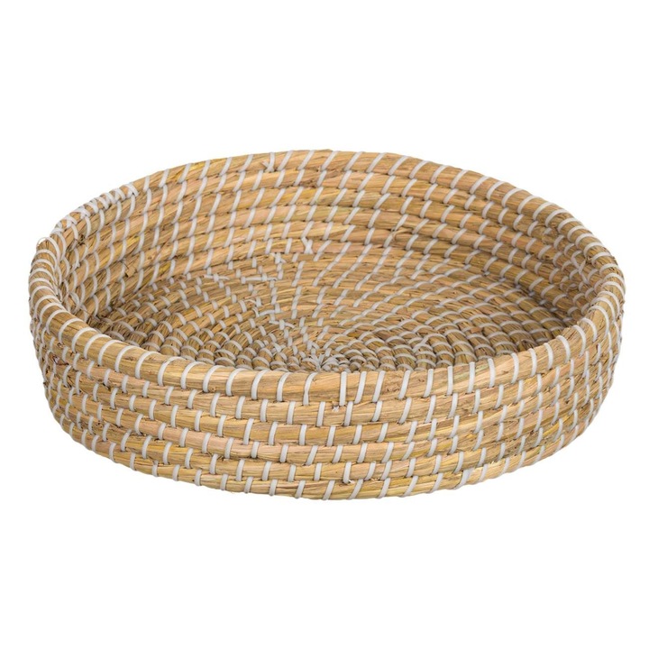 Tava Rotunda din Paie de Culoare Naturala Ø32x7cm