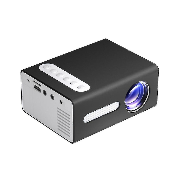 Преносим мини видео LED проектор full HD 1080P HDMI, USB, аудио, TF и AV портове, черен