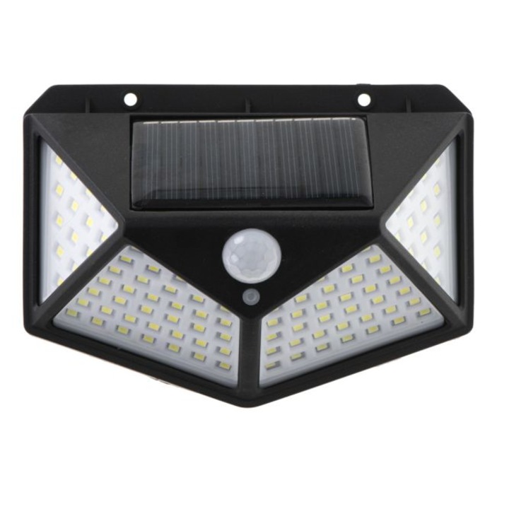Соларна LED лампа, със сензор за здрач и сензор за движение, 100 LED, 700Lm