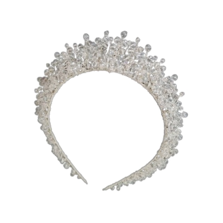 Coronita Mireasa Cristale, Lovely4u, Jasmin, argintiu