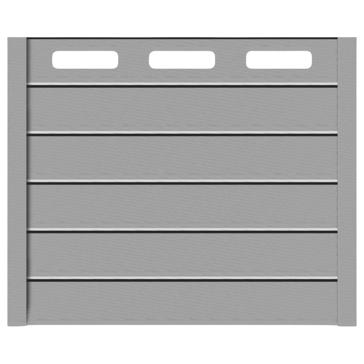 Set matrita gard, panou intreg, 6 matrite + 2 stalpi, model LIS M12, 16, plastic ABS, negru