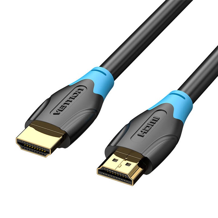 Cablu video Vention AACBE, HDMI 2.0 tata - HDMI 2.0 tata, 4K, 60Hz, 3D, HDR, 75cm, Negru