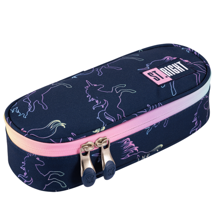 Penar borseta 1 compartiment, 1 extensie, oval, Majewski, Colectia Dream Unicorn 2024, PC-01, 20.5x9.5x5 cm