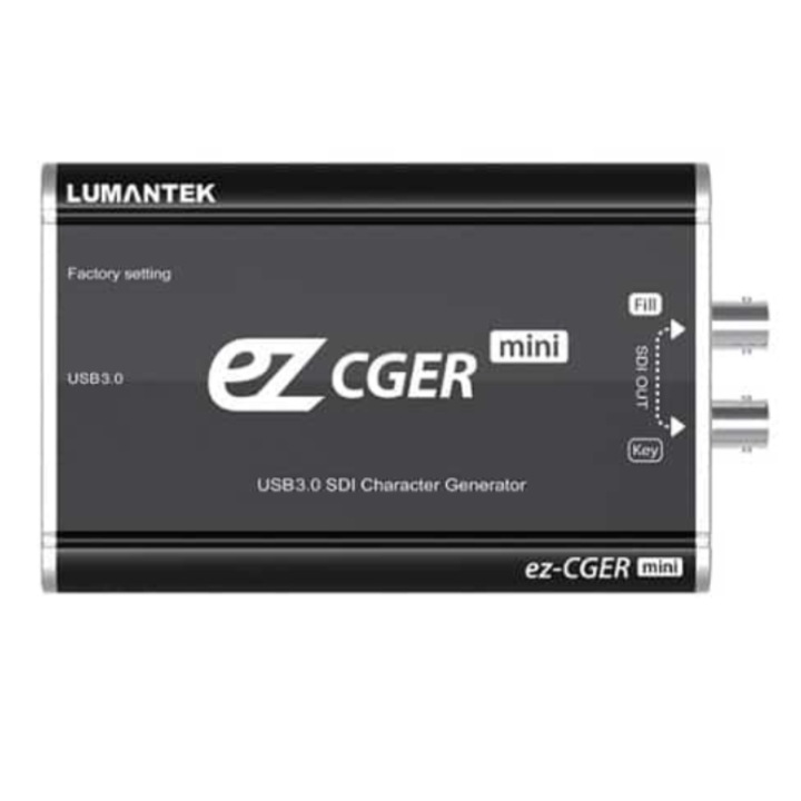 Sistem grafic Lumantek ez-CGER Mini Live HD-SDI USB Fill/Key and CG Generator Procesare video interna YCbCr 4:2:2 10 biti