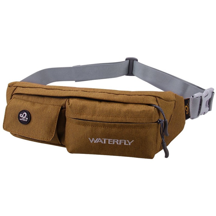 Спортна чанта, WATERFLY, найлон, 24x6x11 см, кафява