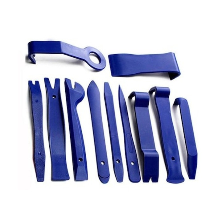 Set 11 piese demontare interior auto, bord, ornamente auto, albastru, Dactylion®