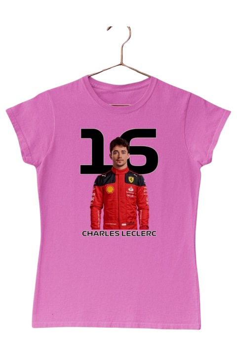 Tricou pentru femei Charles Leclerc Formula 1 2024, Roz