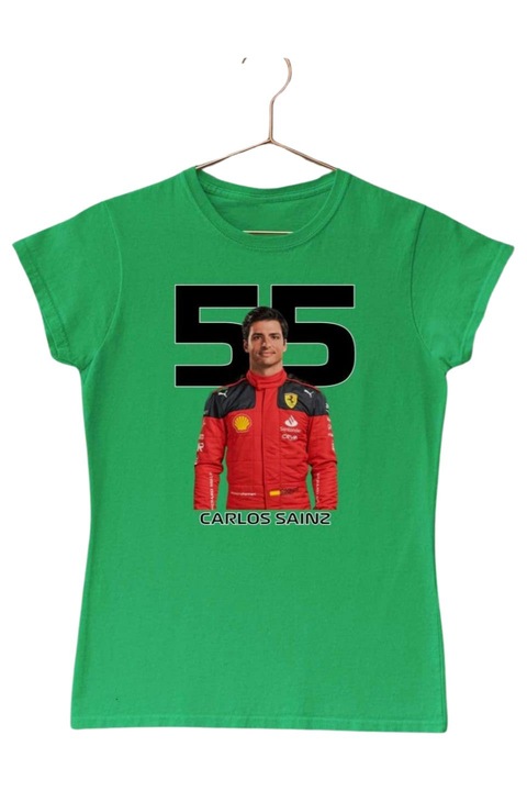Tricou dama, Pólóügynökség, Bumbac, Carlos Sainz Formula 1 2024, Verde, M