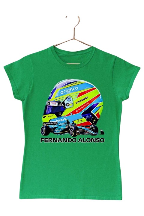 Fernando Alonso formula 1 női póló, zöld, L