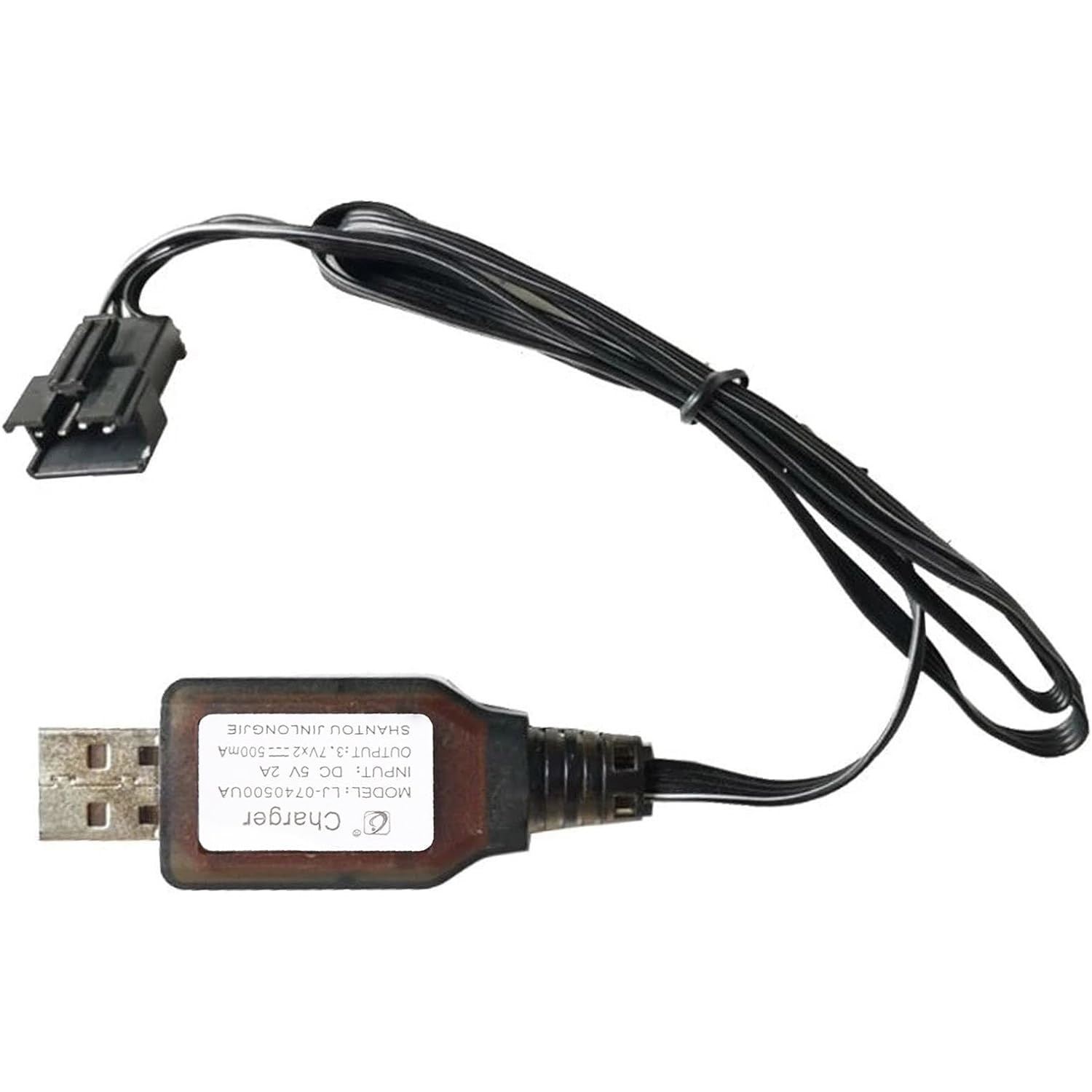 Lot De 2 Câbles USB Pour Batterie LiPo 7,4V - Connecteur SM-4P - Charge RC Voiture, Drone, Bateau