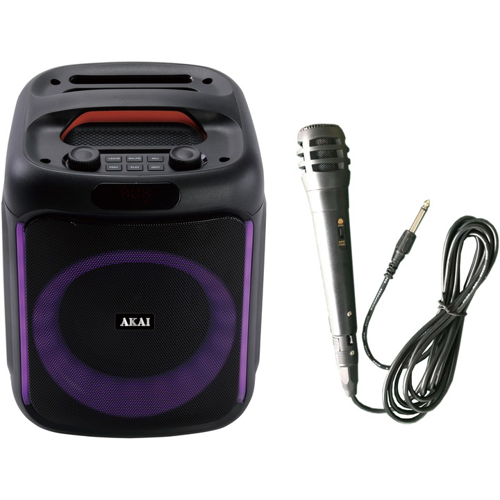 Boxa portabila Akai ABTS-V20, 20W, Bluetooth, Radio FM, USB, Negru