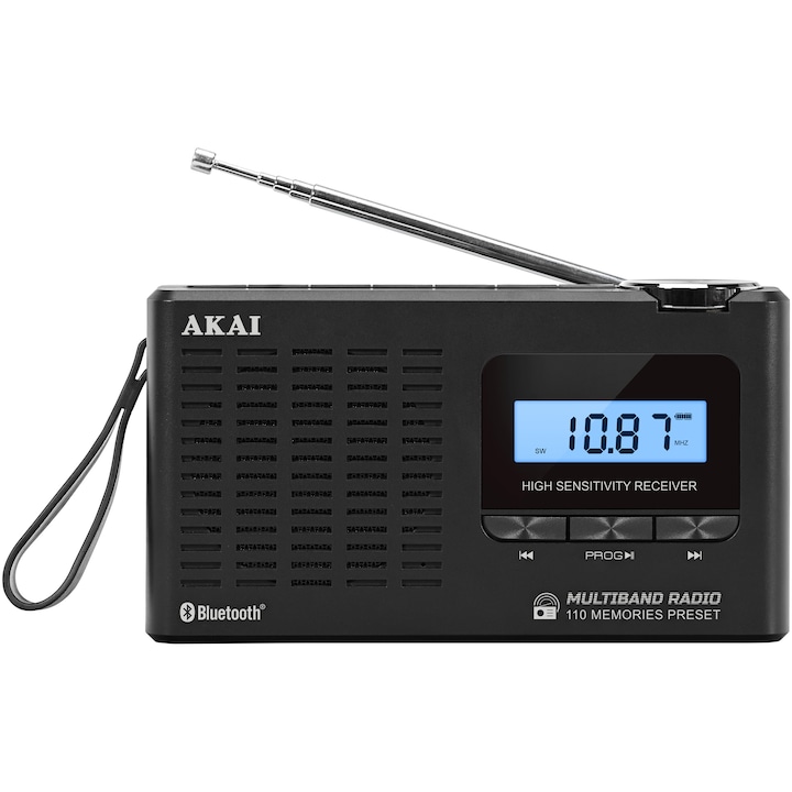 Radio portabil Akai APR-600, AM/FM, Bluetooth, Negru