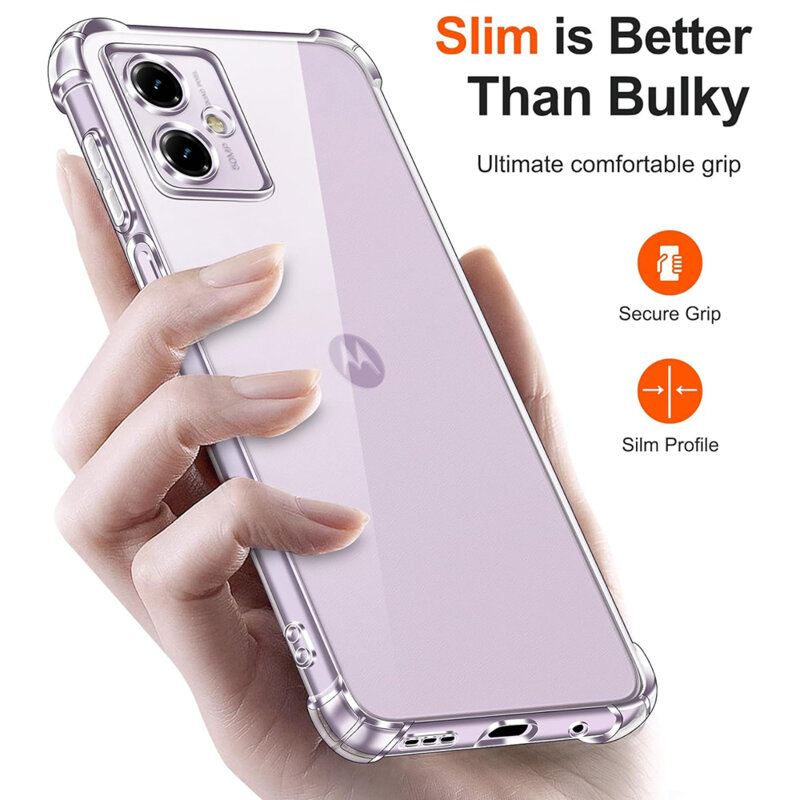 Husa protectie Mat-Tech compatibila cu Motorola Moto G54, Protectie Camera, Colturi anti-soc, Decupaje Precise, Rezistenta la impact, Margini ridicate pentru protectia ecranului, Transparenta