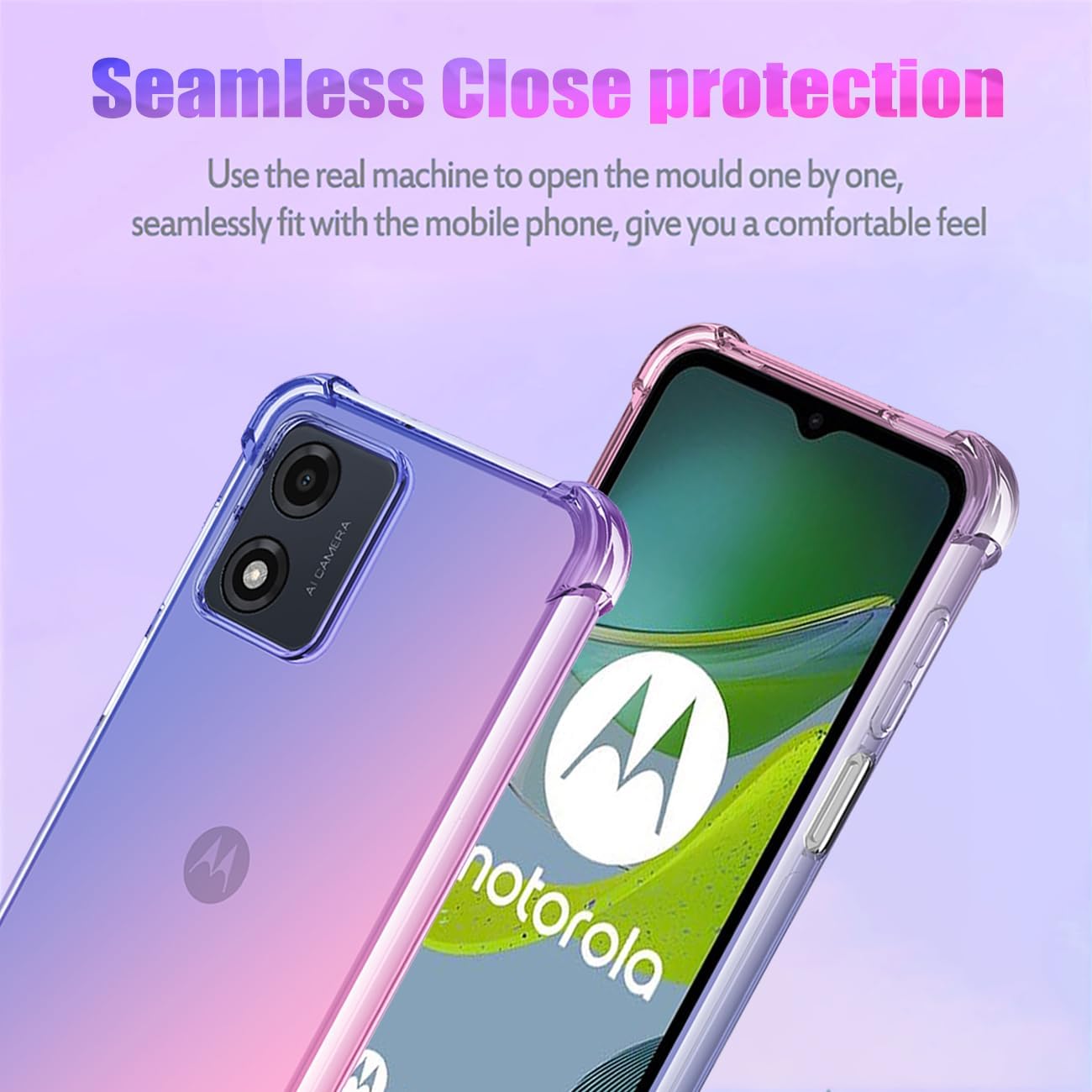 Husa protectie Mat-Tech compatibila cu Motorola Moto E13, Protectie Camera, Colturi anti-soc, Decupaje Precise, Rezistenta la impact, Margini ridicate pentru protectia ecranului, Transparenta