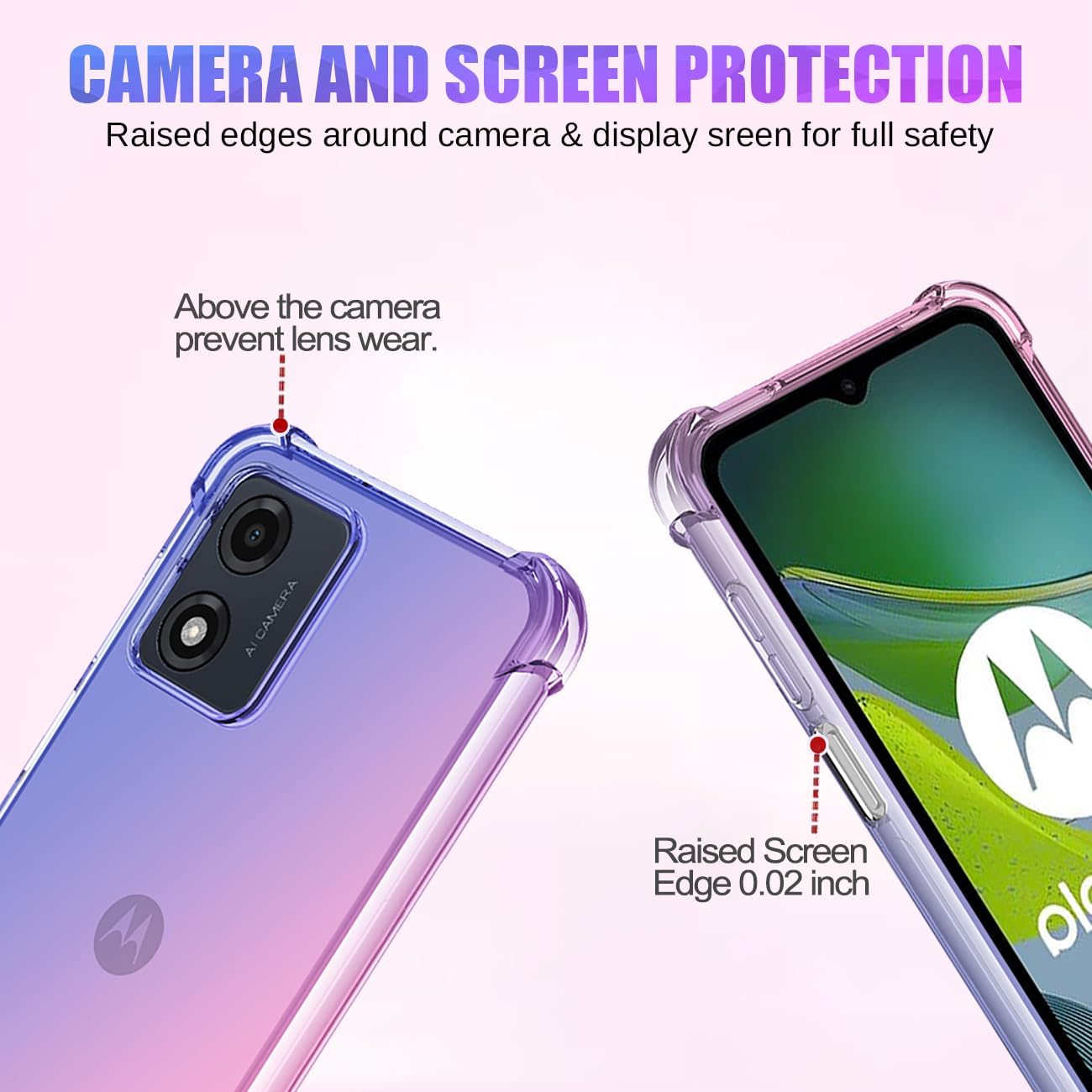 Husa protectie Mat-Tech compatibila cu Motorola Moto E13, Protectie Camera, Colturi anti-soc, Decupaje Precise, Rezistenta la impact, Margini ridicate pentru protectia ecranului, Transparenta