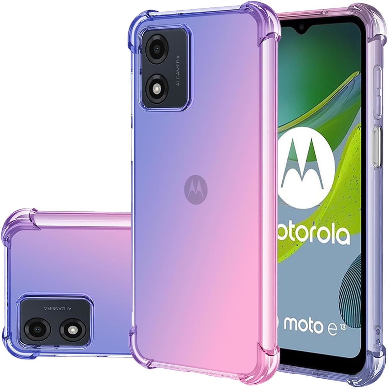 Husa protectie Mat-Tech compatibila cu Motorola Moto E13, Protectie Camera, Colturi anti-soc, Decupaje Precise, Rezistenta la impact, Margini ridicate pentru protectia ecranului, Transparenta
