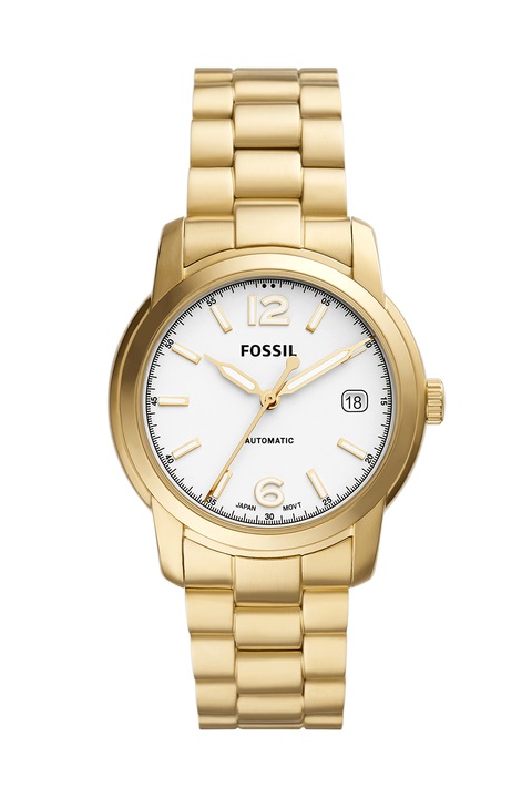 Fossil, Автоматичен часовник с метална верижка, Златист