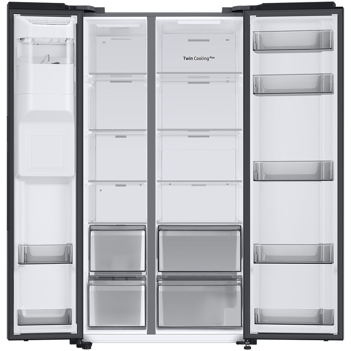 Хладилник Side-by-side Samsung RS68CG882DB1EF, 634 л, Клас D, Full No Frost, Twin Cooling Plus, Smart Conversion 5 in 1, Compressor Digital Inverter, WiFi, AI Energy, Smart Things, H 178 см, Dark Inox