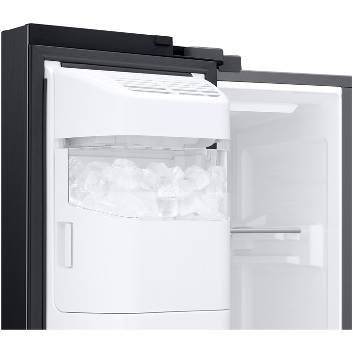 Side by side Samsung RS68CG882DB1EF, 634 l, Clasa D, Full No Frost, Twin Cooling Plus, Conversie Smart 5 in 1, Compresor Digital Inverter, WiFi, AI Energy, Smart Things, H 178 cm, Dark Inox