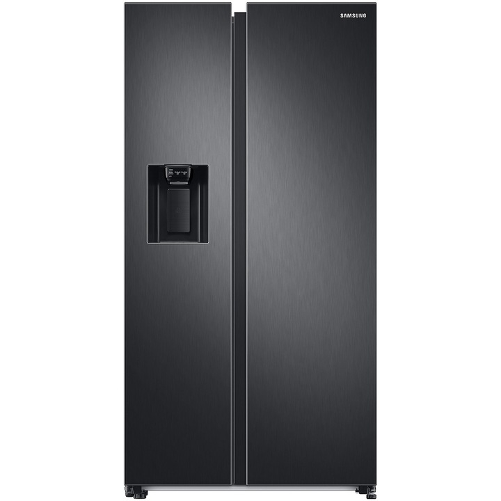 Side by side Samsung RS68CG882DB1EF, 634 l, Clasa D, Full No Frost, Twin Cooling Plus, Conversie Smart 5 in 1, Compresor Digital Inverter, WiFi, AI Energy, Smart Things, H 178 cm, Dark Inox