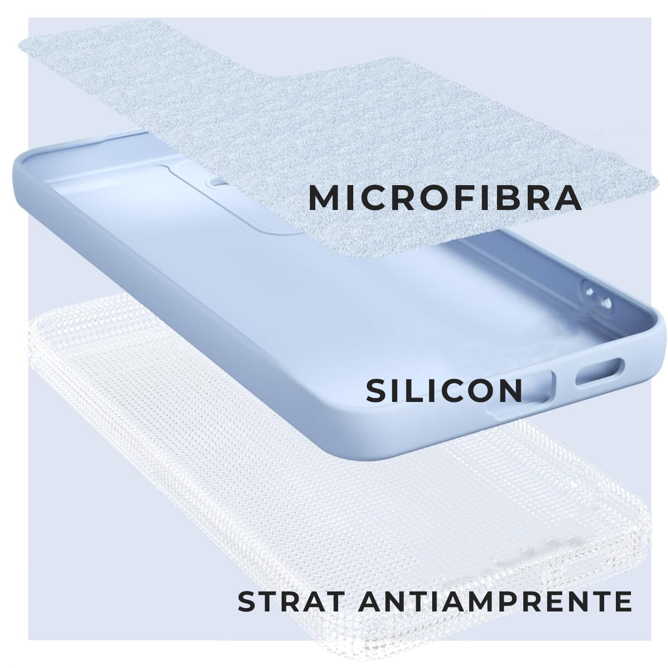 Husa pentru Samsung Galaxy S24 Premium Silicon Daden®, Protectie Camera, Antisoc, Calitate Premium, Albastru deschis